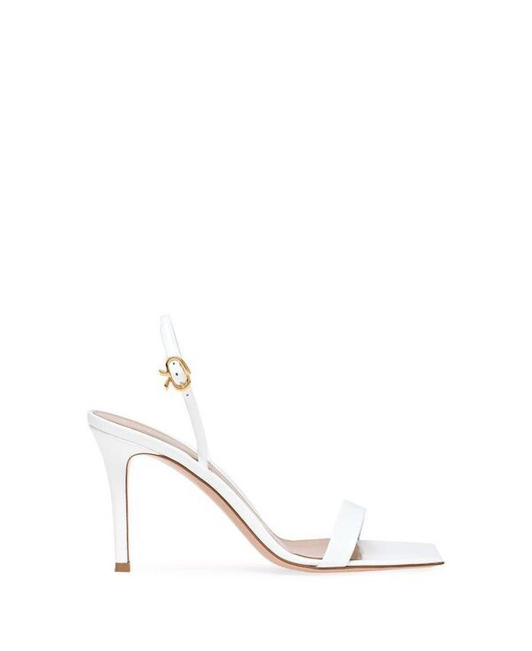 ジャンヴィト ロッシ レディース シューズ サンダル Gianvito Rossi Womens Ribbon Stiletto 85 Sandals White Calf Leather ホワイト