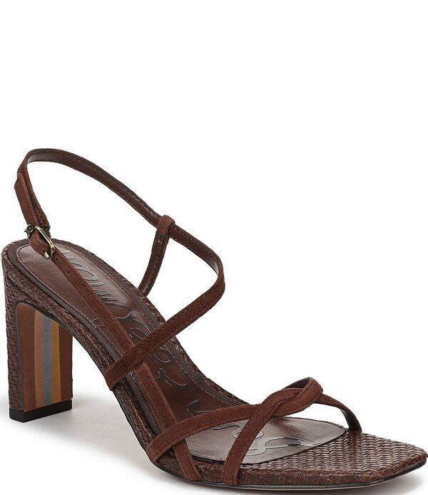 サムエデルマン レディース シューズ ヒール サンダル スエード Sam Edelman Elissa Suede and Raffia Strappy Dressandals Ande Brown ブラウン