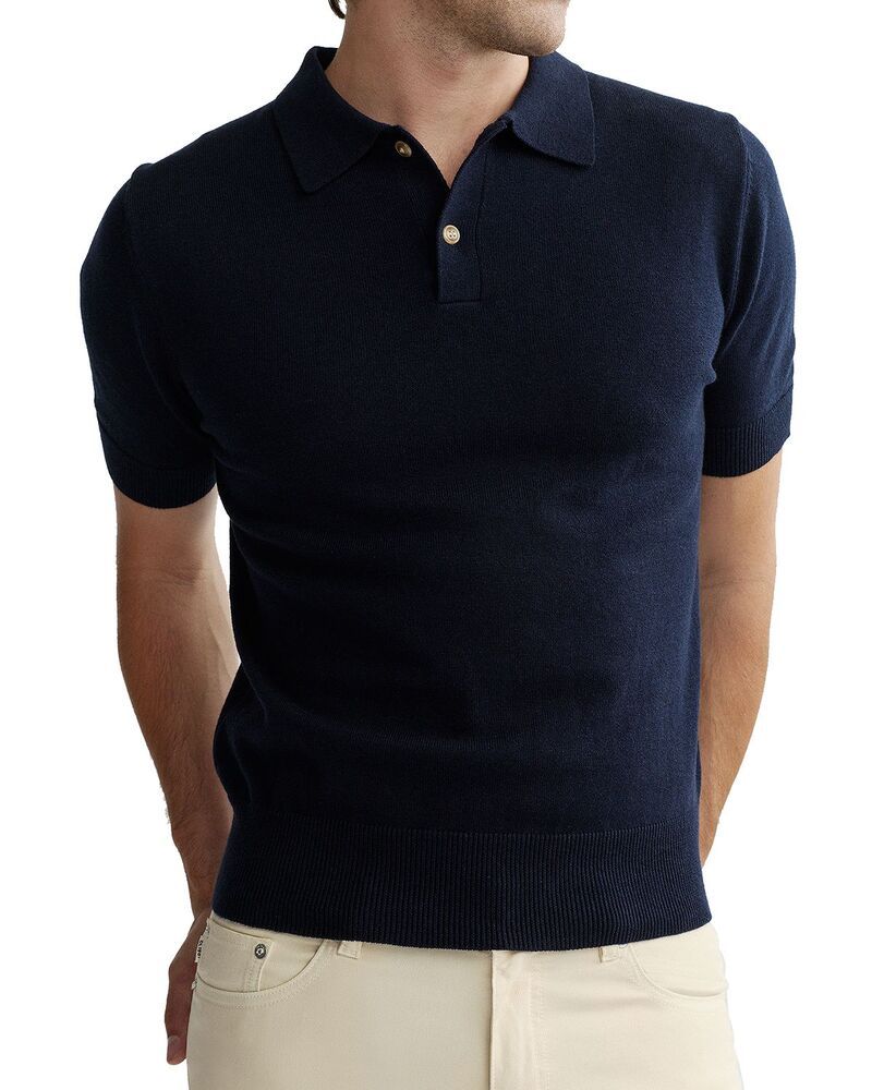ディーエル 1961 メンズ トップス ポロシャツ ニット DL1961 Knit Short Sleeve Polo Shirt Navy ネイビー