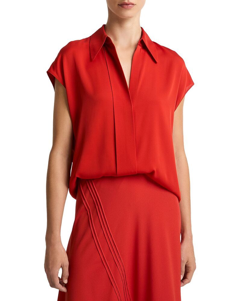 ヴィンス レディース トップス シャツ キャップ Vince Button Front Cap Sleeve Topoppy
