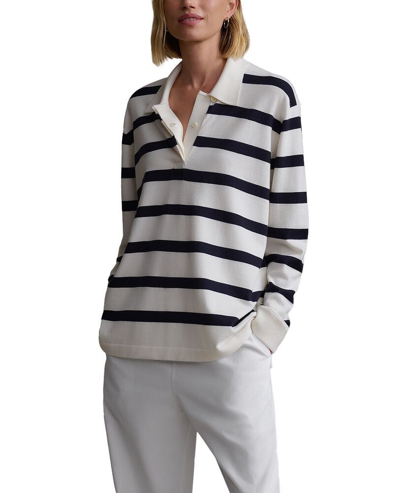 ジェニーケイン レディース アウター ニット・セーター ポロシャツ Jenni Kayne Post Polo Sweater IvoryNavy アイボリー