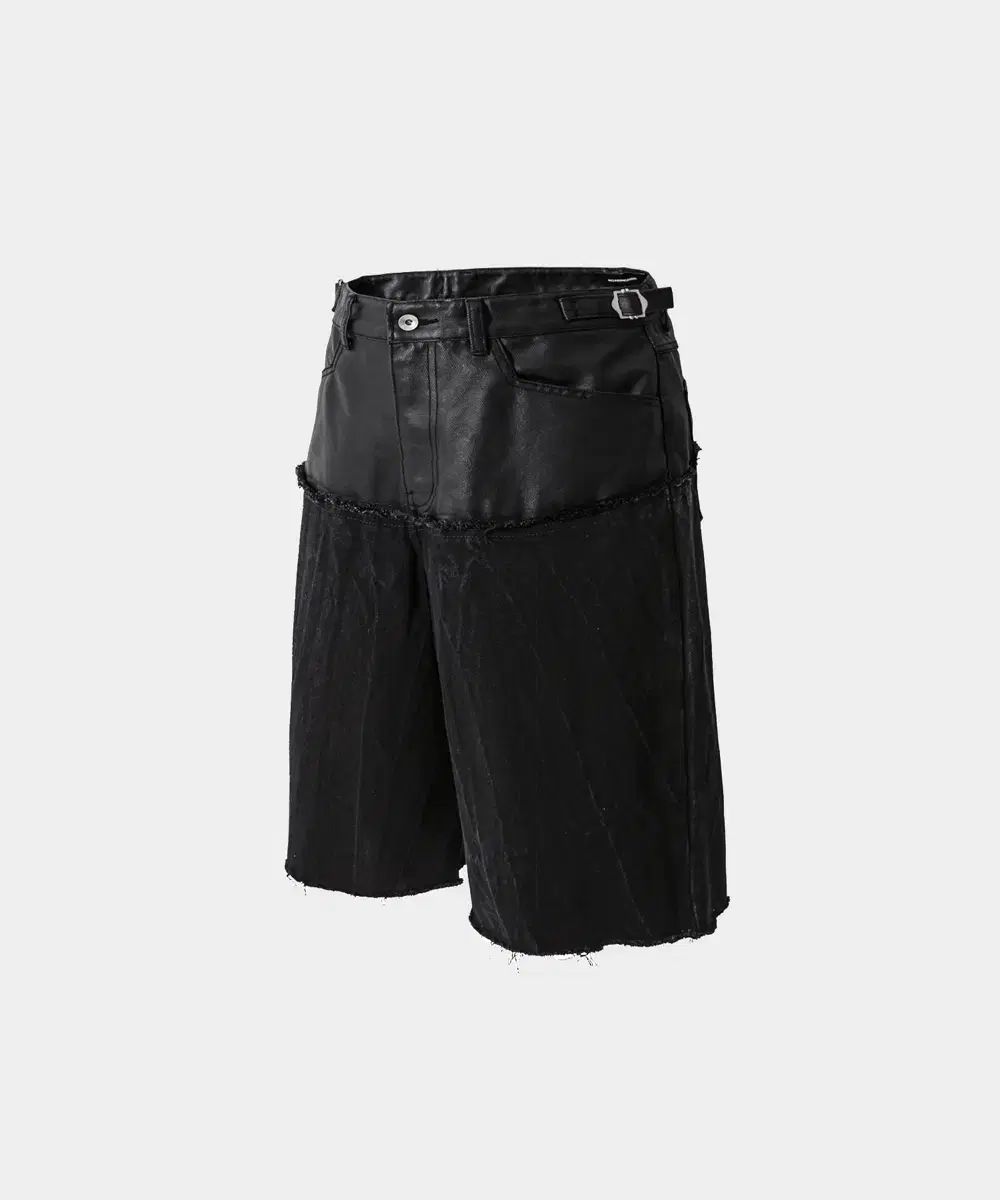 L ロア リング レイヤード カーボン バミューダ デニム パンツ ブラック