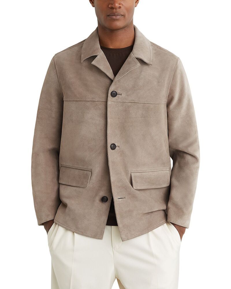 レイス メンズ トップス シャツ REISSilvano Heavyweight Overshirt Soft Grey グレー