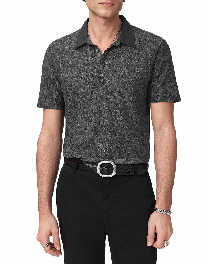 ジョンバルベイトス メンズ トップス ポロシャツ John Varvatos Granaro Polo Shirt Charcoal チャコール