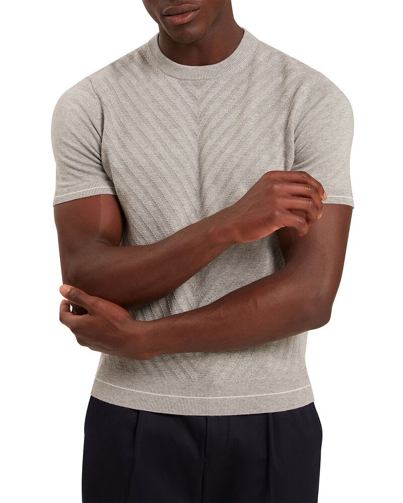 テッドベーカー メンズ トップス シャツ Ted Baker Canon Chevron Stitch TShirt Light Grey グレー
