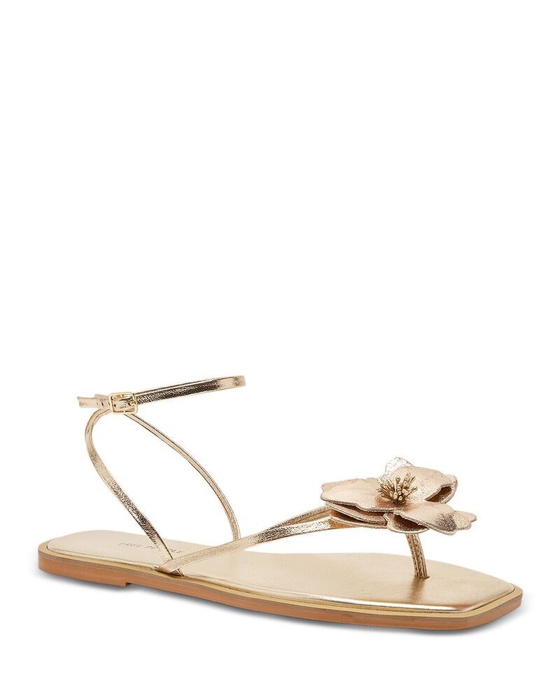 フリーピープル レディース シューズ サンダル レザー Free People Womens Mismatch Magnolia Leather Thong Sandals Gold ゴールド