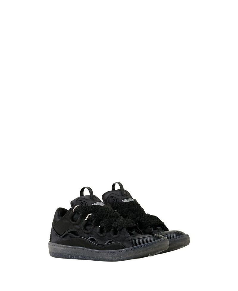 ランバン メンズ シューズ スニーカー サテン Lanvin Unisex Curb Sneakers In Satin Black ブラック