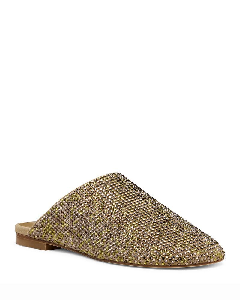 スチュアート ワイツマン レディース シューズ サンダル レザー Stuart Weitzman Womens Thalia Shinembellished Leather Mules Golden Olive オリーブ