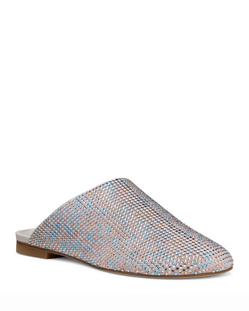 スチュアート ワイツマン レディース シューズ サンダル レザー Stuart Weitzman Womens Thalia Shinembellished Leather Mules Perla