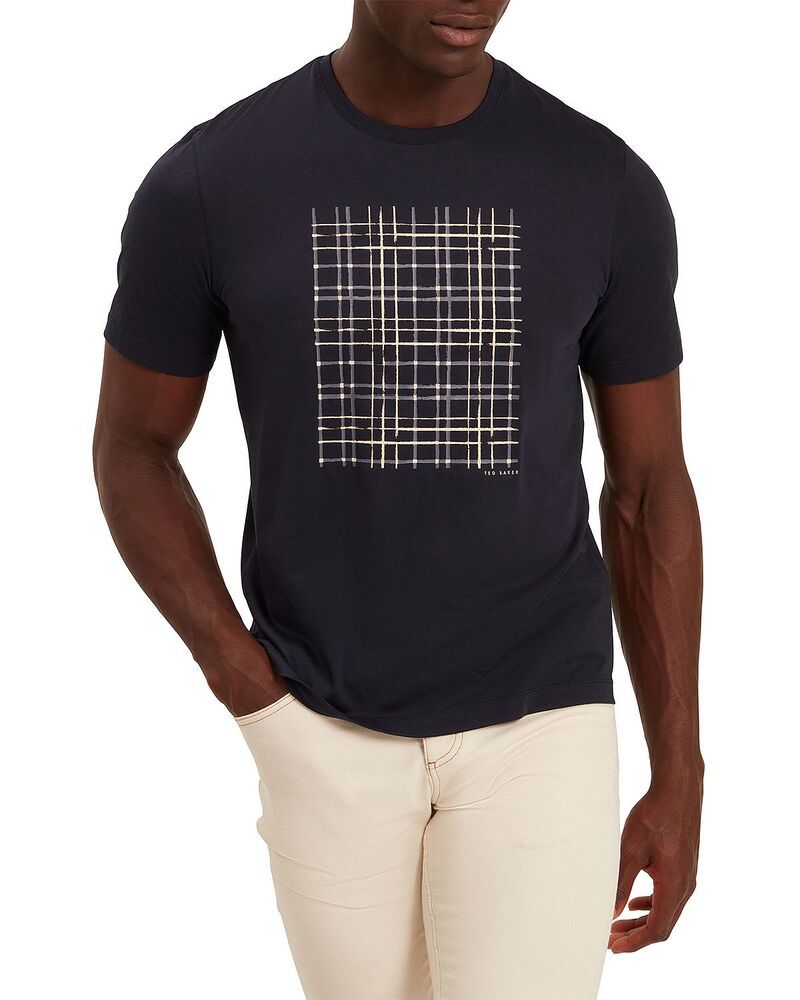 テッドベーカー メンズ トップス シャツ プリント Ted Baker Sionan Box PrintShirt Navy ネイビー