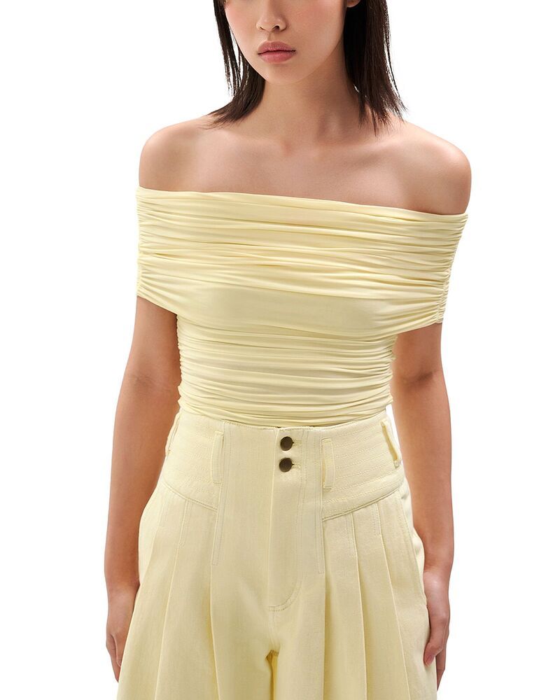 ロニーコボ レディース トップス シャツ Ronny Kobo Blanchet Off The Shoulder Topastel Yellow イエロー