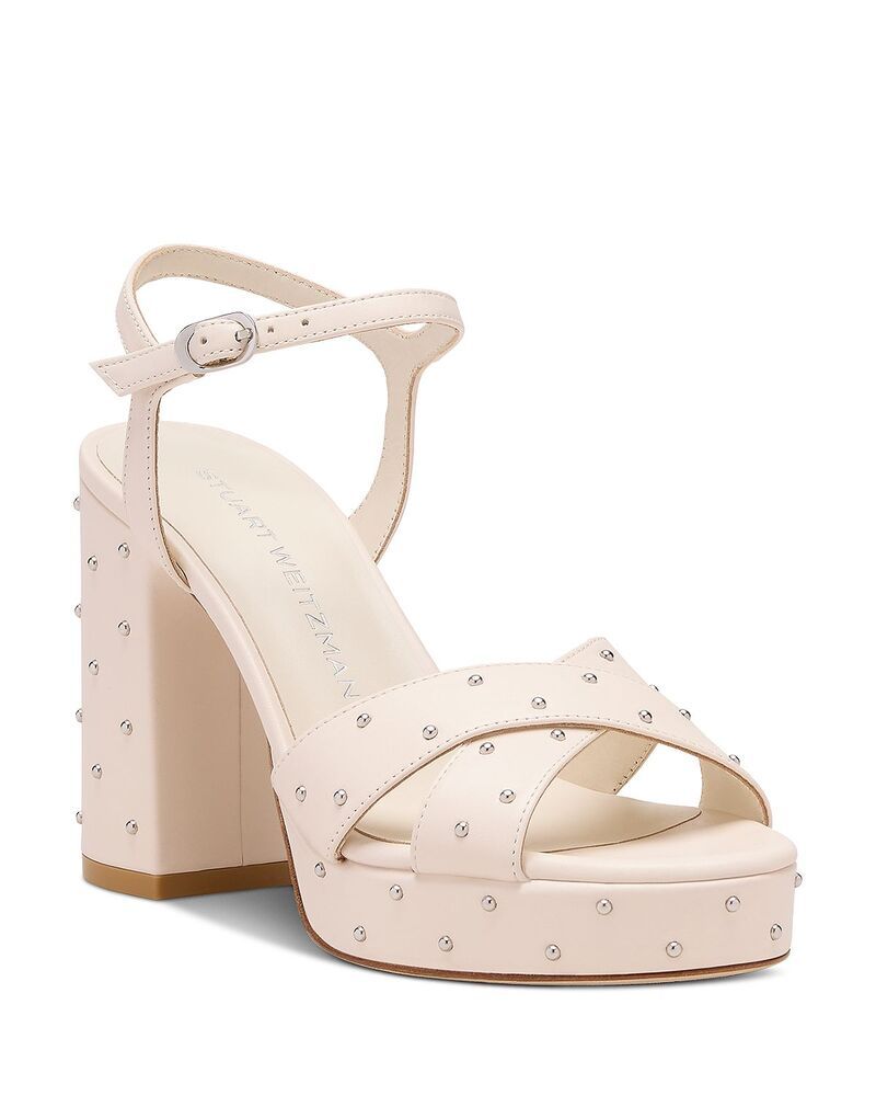 スチュアート ワイツマン レディース シューズ サンダル プラットフォーム Stuart Weitzman Womens Dayna Studded Platform Sandals Linen