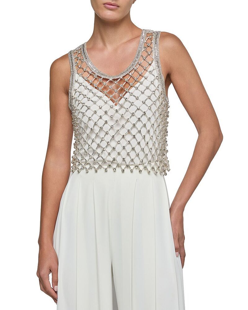 ラジャンス レディース トップス タンクトップ LAGENCE Freia Clear Crystal Tank Top Clear Crystal Netting