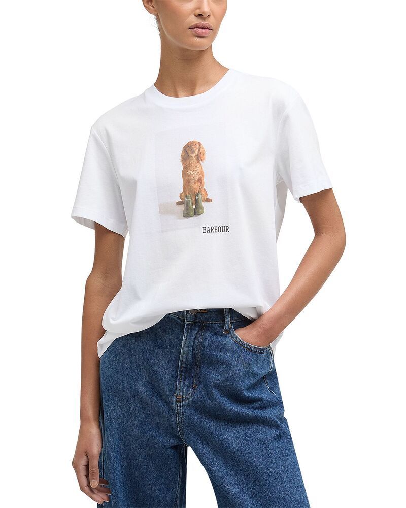 バブアー レディース トップス Tシャツ グラフィック Barbour Bedale Graphic Tee White ホワイト 11,866円
