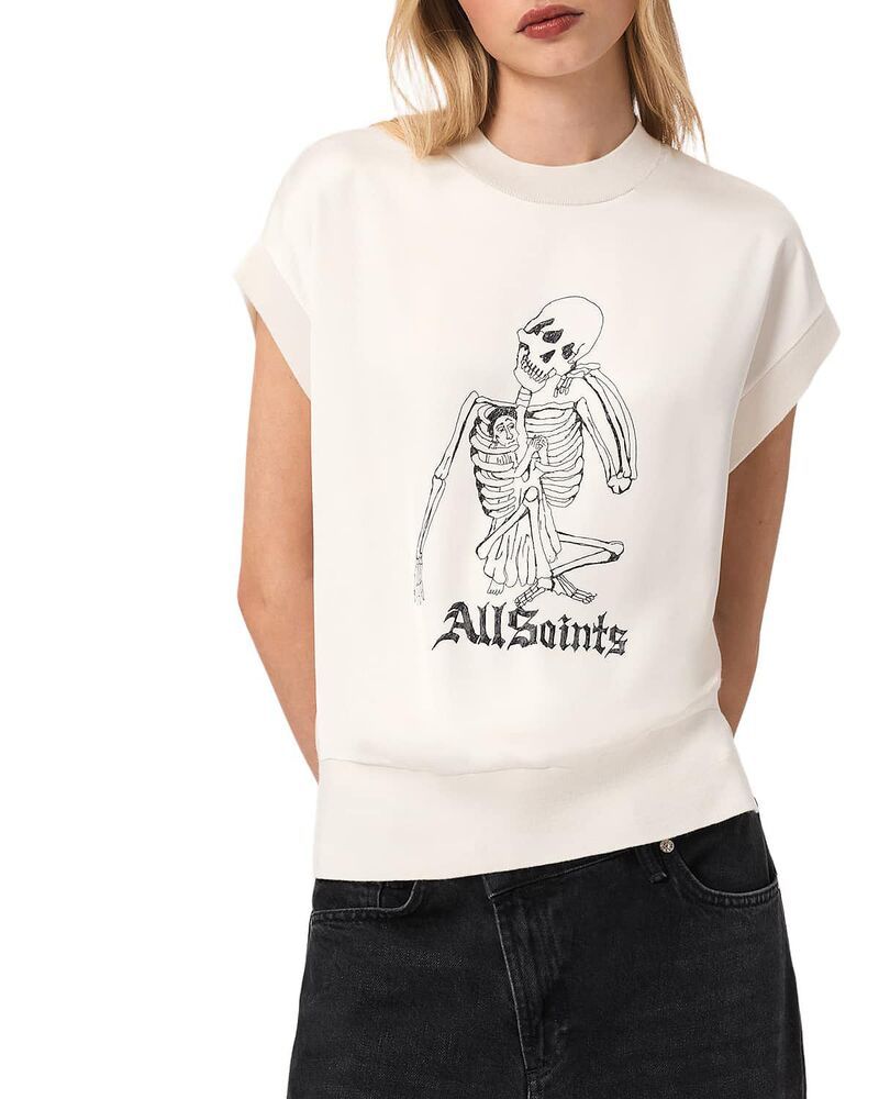 オールセインツ レディース トップス Tシャツ ニット ALLSAINTS Terra Knitee Chalk White ホワイト