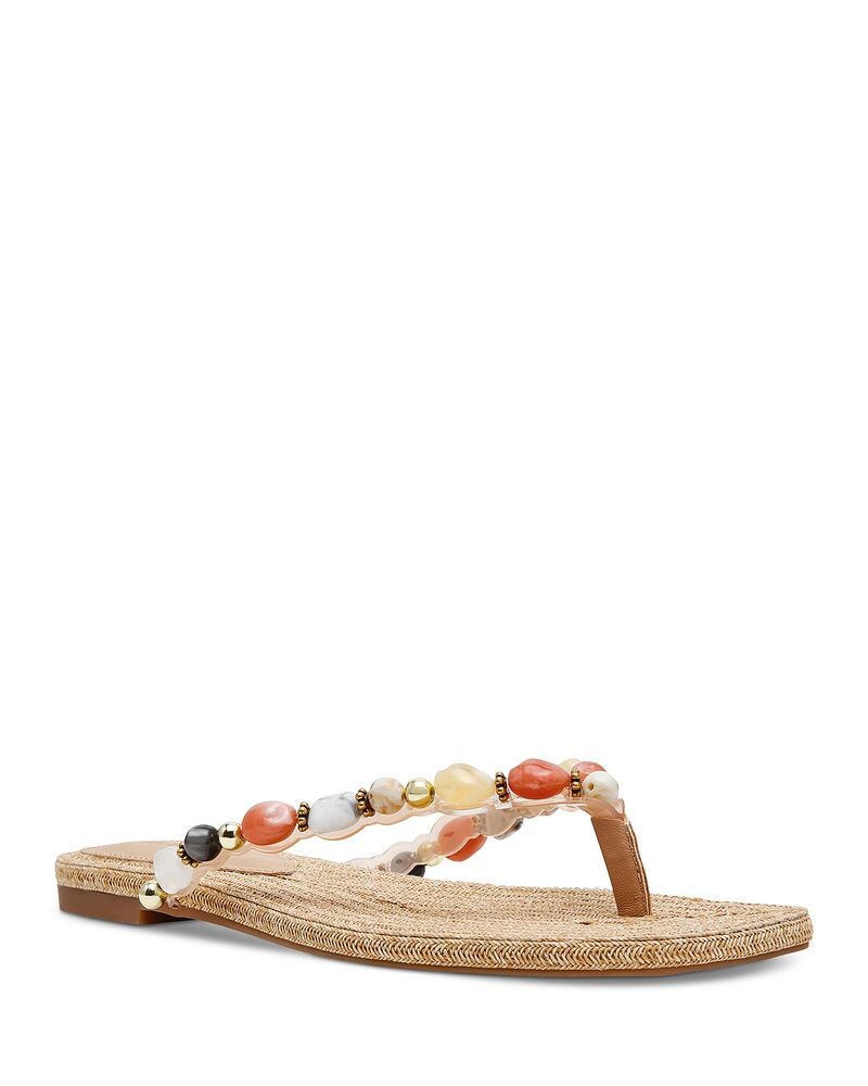 スティーブ マデン レディース シューズ サンダル STEVE MADDEN Womens Marblembellished Thong Sandals Natural Multi マルチカラー