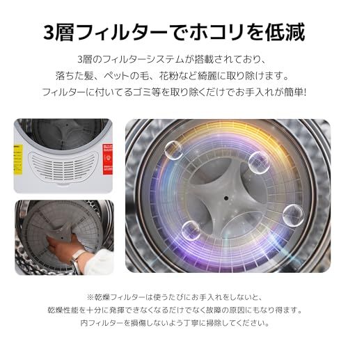 ☆新品☆衣類乾燥機 4.5kg 乾燥機 小型 工事不要 コンパクト 衣類 乾燥 機 小型乾燥機 除菌 タッチパネル チャイルドロック 一人暮らし 2人用 3人用 3d486d3d