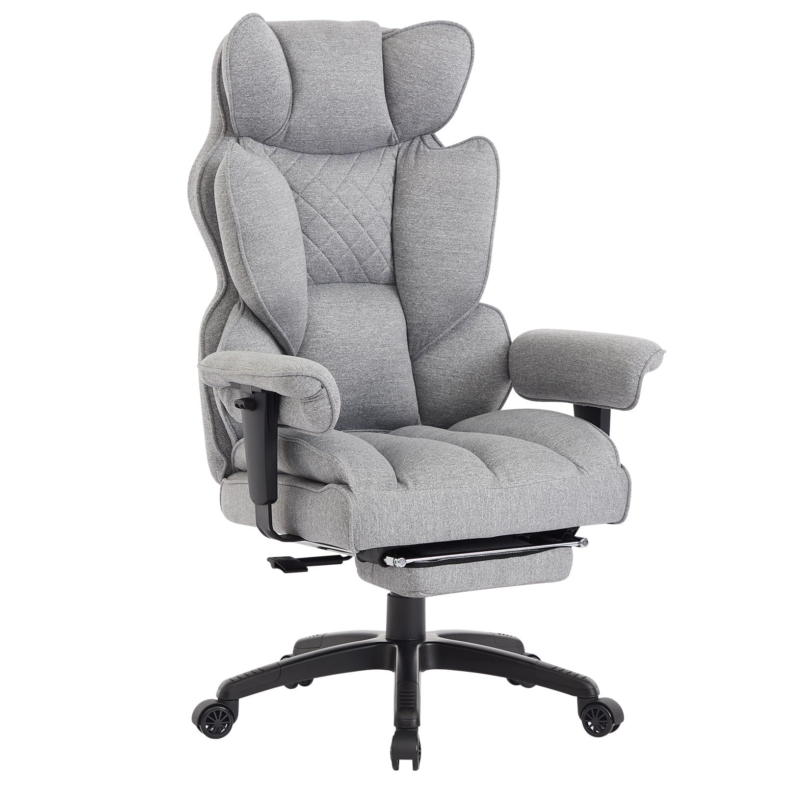☆新品☆【3年き】Efomao ゲーミングチェア オフィスチェア 社長椅子 デスクチェア 高耐久 150kg耐荷重 人間工学 リクライニング 90°-135° 昇降調節 360°回転 キャスター付 長時間作業向け 高級チェア (PUレザー ホ 11139f6c