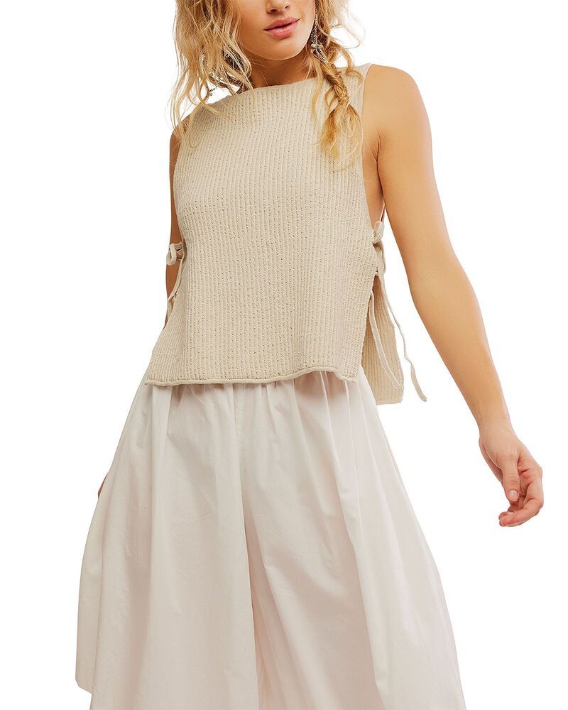 フリーピープル レディース アウター ニット・セーター Free People Lizzie Side Tie Sweater Top Summer Sand サンド