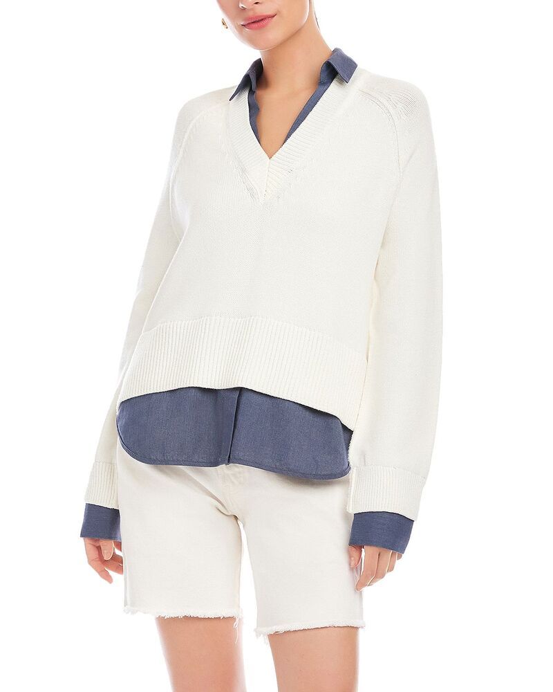フィフティーントゥエンティ レディース アウター ニット・セーター Fifteen Twenty Carrie Mixed Media Sweater Off White オフホワイト