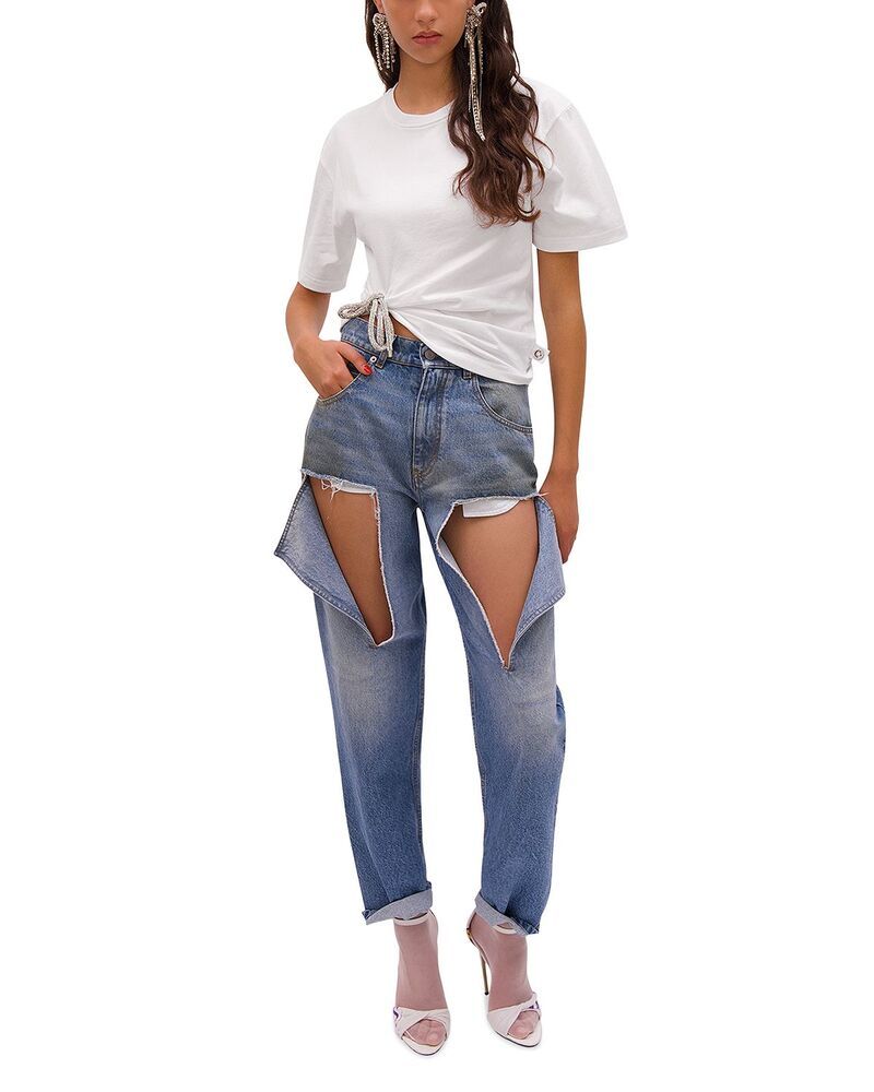 エリア レディース トップス Tシャツ AREA Crystal Knotee White ホワイト