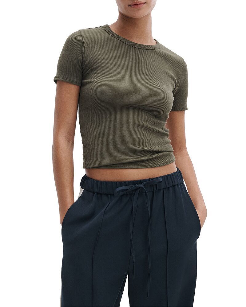ラグアンドボーン レディース トップス Tシャツ クルーネック rag bone Thessential Rib Crewneck Tee Dark Olive オリーブ