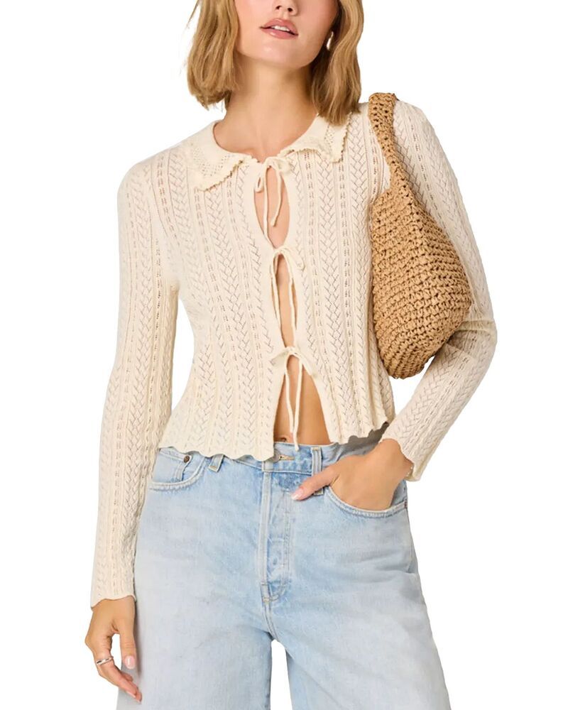 アストール レディース アウター カーディガン セーター ASTR the Label Fannie Cardigan Sweater Cream クリーム