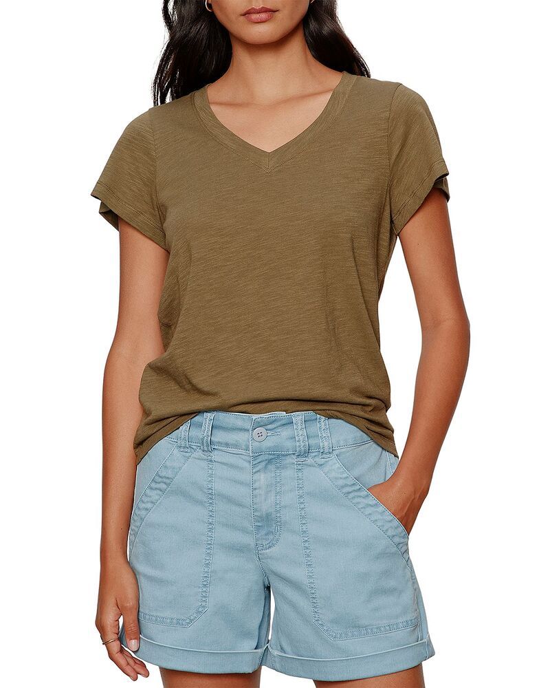 サンクチュアリー レディース トップス Tシャツ Vネック Sanctuary Soft V Neck Tee Burnt Olive オリーブ