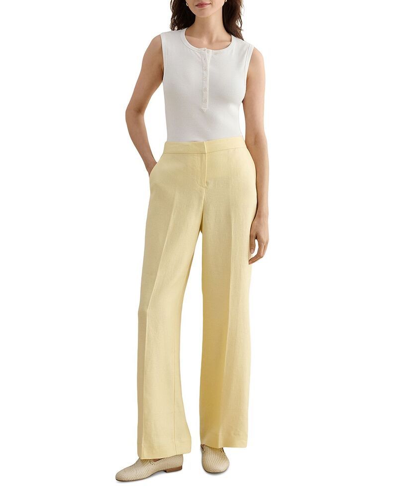 ホッブスロンドン レディース ボトムス カジュアルパンツ リネン HOBBS LONDON Adalee Linen Pantsoft Yellow イエロー