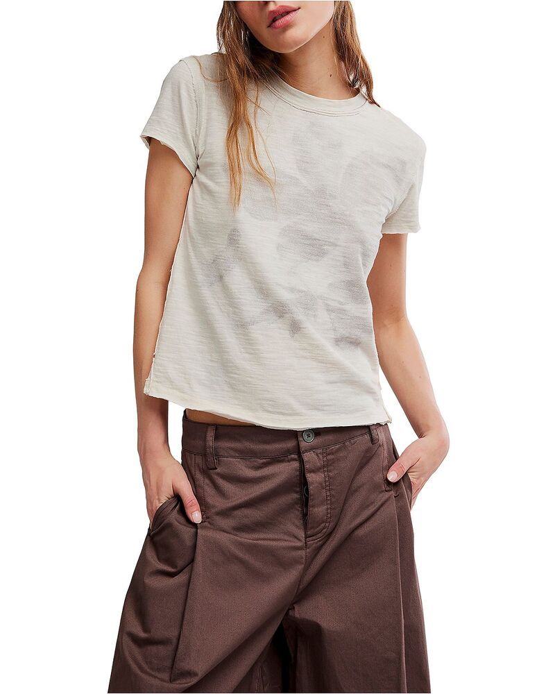 フリーピープル レディース トップス Tシャツ Free People Wall Flower Tee Washed Tea