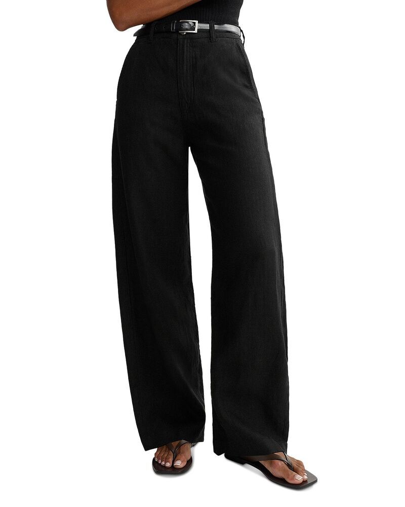 ディーエル 1961 レディース ボトムス カジュアルパンツ リネン DL1961 Taylorelaxed Barrel High Rise Linen Pants Black Linen ブラック