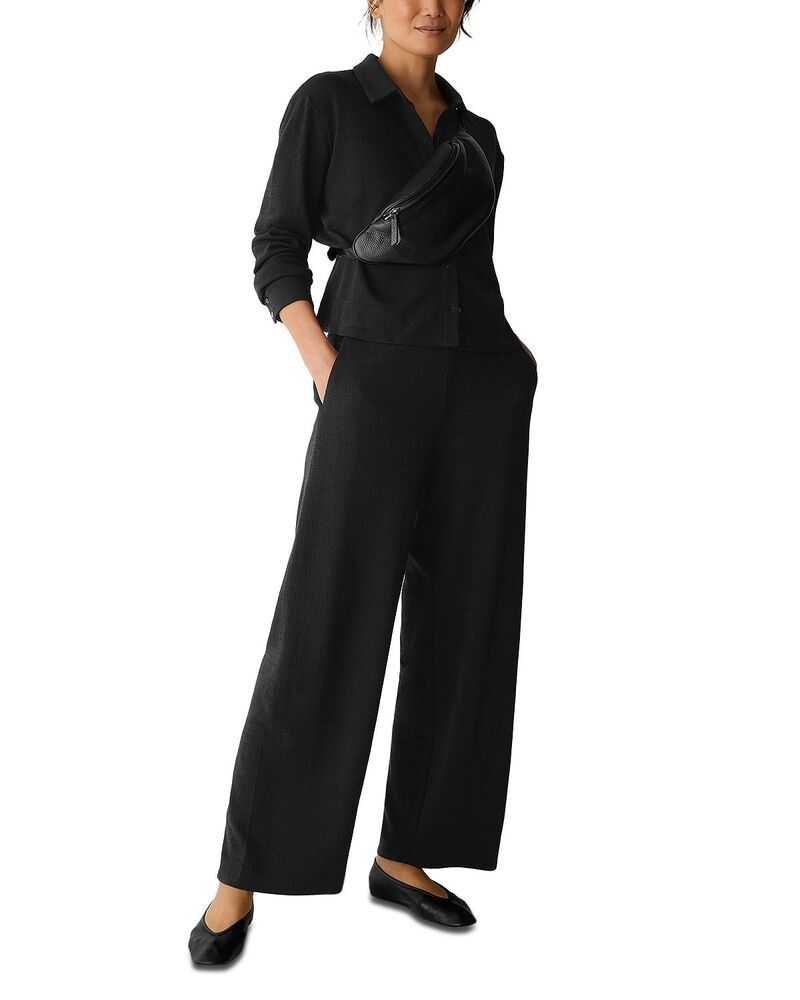 エイリーンフィッシャー レディース ボトムス カジュアルパンツ ストレート アンクル ジャージー Eileen Fisher Stretch Jersey Straight Leg Ankle Pants Black ブラック