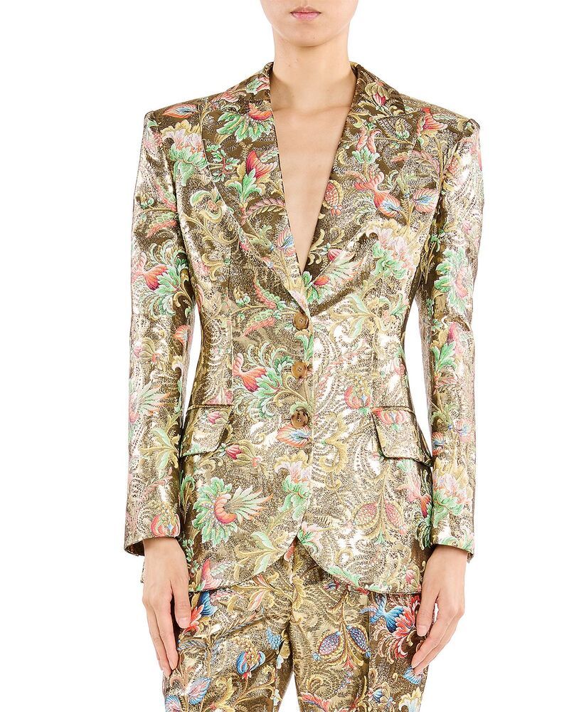 エトロ レディース アウター ジャケット・ブルゾン Etro Jacket With Flapockets Printed Beige ベージュ