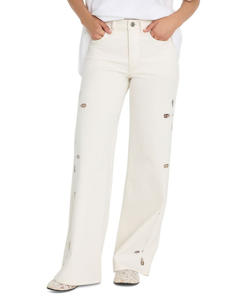グッドアメリカン レディース ボトムス デニムパンツ ジーンズ Good American Good Waist High Rise Palazzo Jeans White001 ホワイト