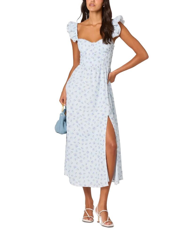 アストール レディース トップス ワンピース ASTR the Label Wedelia Dress Blue Floral ブルー