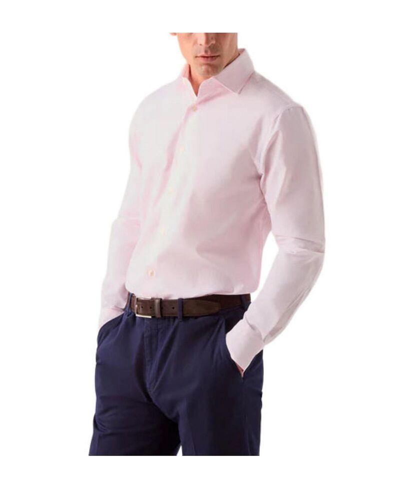 ロバート タルボット メンズ トップス シャツ Robertalbott Reynoldstripe Twill Shirt in Contemporary Fit Pink ピンク