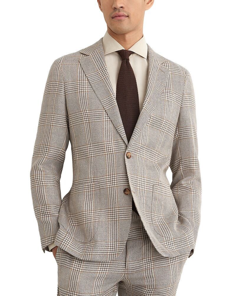 レイス メンズ アウター ジャケット・ブルゾン ブレザー REISS Tailored Fit Prince Of Wales Blazer Oatmeal Brown ブラウン