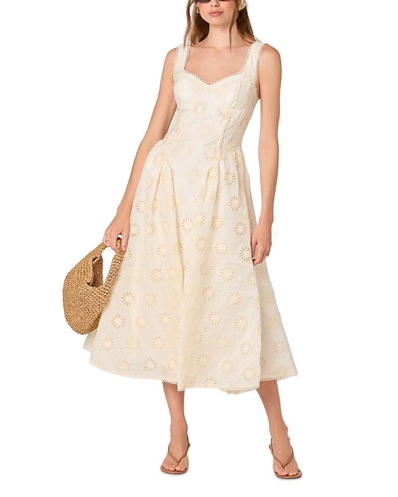 アストール レディース トップス ワンピース ASTR the Label Caerwyn Eyelet Dress Cream クリーム