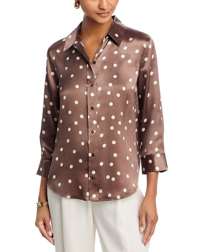 ラジャンス レディース トップス シャツ シルク ブラウス LAGENCE Dani Silk Three Quarter Sleeve Blouse Cardamome