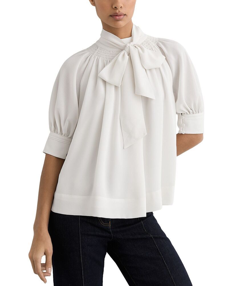 レイス レディース トップス シャツ ブラウス REISS Lerina Blouse Ivory アイボリー