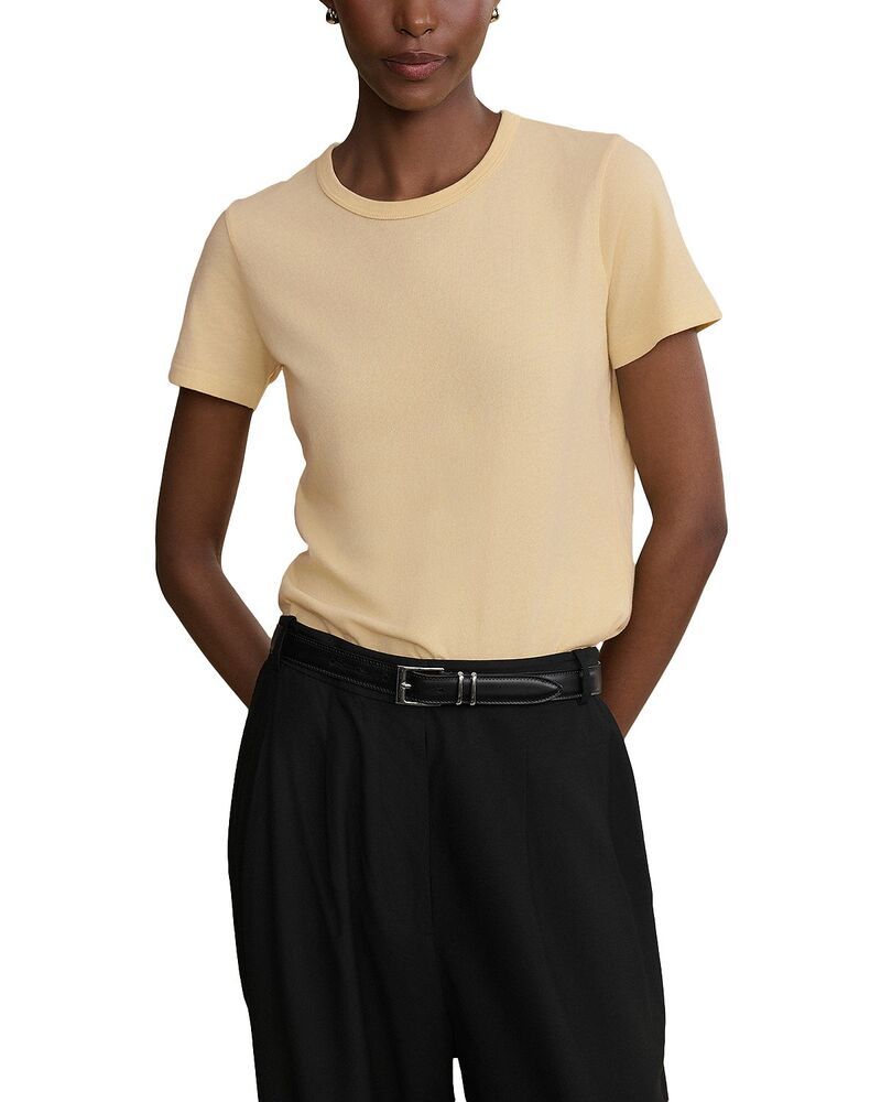ジェニーケイン レディース トップス Tシャツ コットン Jenni Kayne Cotton Slim Tee Pale Yellow イエロー