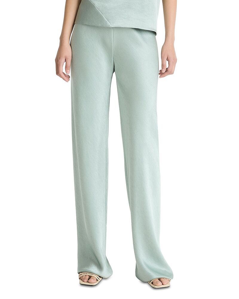 ヴィンス レディース ボトムス カジュアルパンツ ハイウエスト サテン Vince Colette High Waist Fluid Satin Bias Pants Aloe Stone ストーン 44,880円