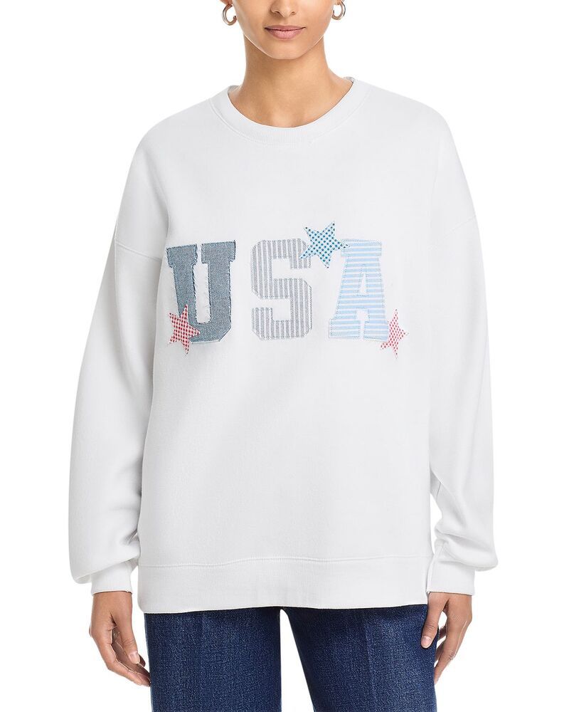 ヴィンテージハバナ レディース アウター パーカー・スウェット クルーネック シャツ Vintage Havana Heavy Surfwash Crewneck Applique Sweatshirt White ホワイト