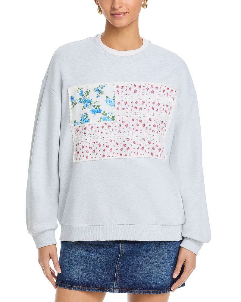 ヴィンテージハバナ レディース アウター パーカー・スウェット クルーネック シャツ Vintage Havanamerican Flag Applique Crewneck Sweatshirt Ash Grey グレー
