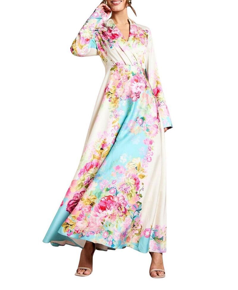 コースト レディース トップス ワンピース プリント レース Coast Placement Print Wrap Front Gown Multi マルチカラー