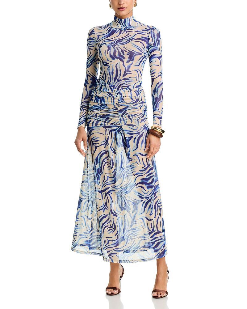 ナイトキャップ クロージング レディース トップス ワンピース レース マキシ Nightcap Lace Drop Waist Maxi Dress Zebra Blue ブルー