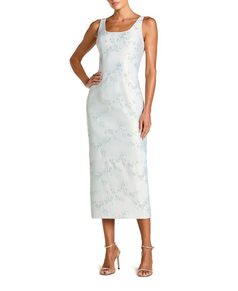 マックダガル レディース トップス ワンピース ミディ ノースリーブ Mac Duggal Brocade Sleevelesscoop Neck Midi Dress Blue Multi ブルー