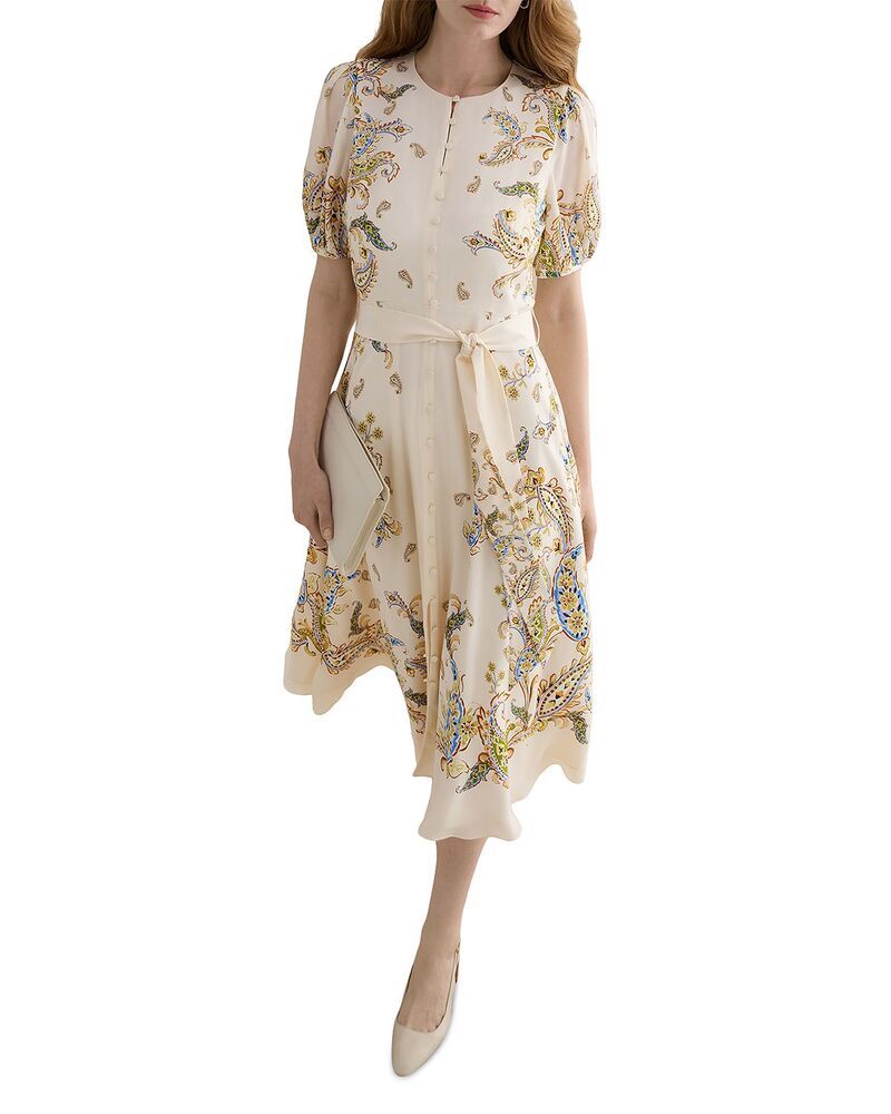 ホッブスロンドン レディース トップス ワンピース シルク HOBBS LONDON Alma Silk Paisley Dress Creamulti クリーム