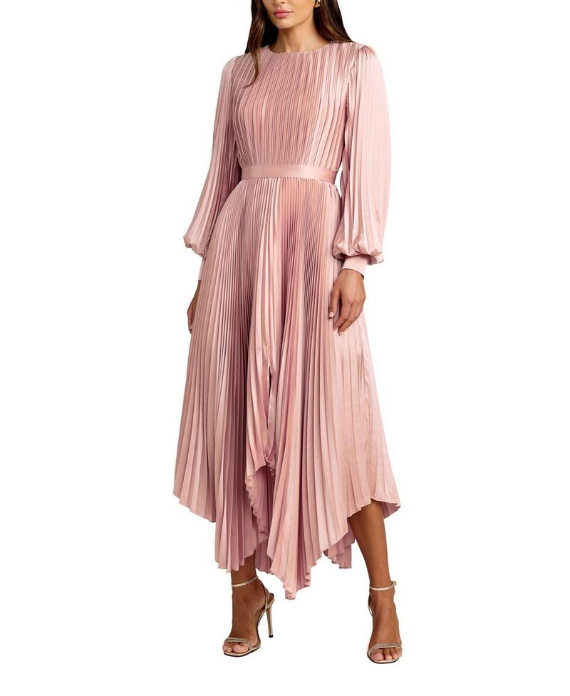マックダガル レディース トップス ワンピース プリーツ Mac Duggalong Sleeve Pleated Charmeuse Handkerchief Dress Blush ブラッシュ