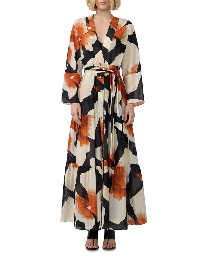 ダイアン フォン ファステンバーグ レディース トップス ワンピース マキシ DIANE von FURSTENBERG Elisa Maxi Dress Island Orchid Giant Black ブラック
